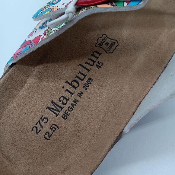 NWT SMAIBULUN Colorful White Strappy Slide Clog Sandals - Maibulun Size 12 - Picture 7 of 12